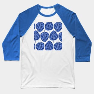 Navy Alocasia Pattern Baseball T-Shirt